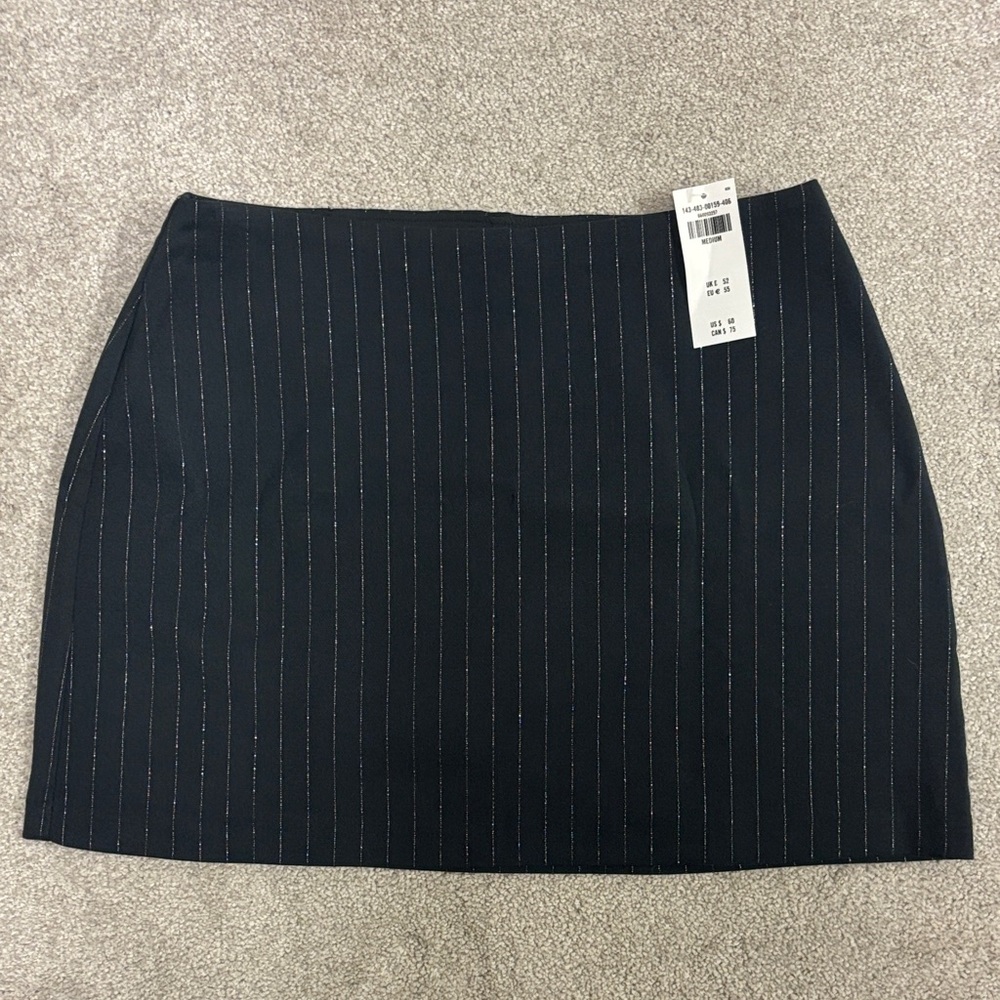 Black Pinstripe Skort